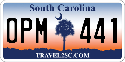 SC license plate OPM441