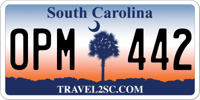 SC license plate OPM442