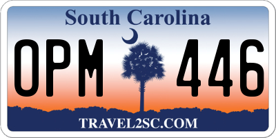 SC license plate OPM446