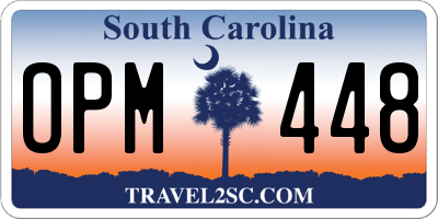 SC license plate OPM448