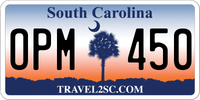 SC license plate OPM450