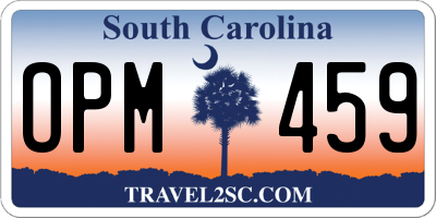 SC license plate OPM459