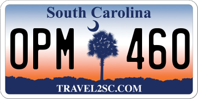 SC license plate OPM460