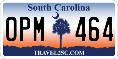 SC license plate OPM464