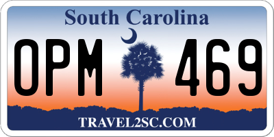 SC license plate OPM469