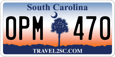 SC license plate OPM470