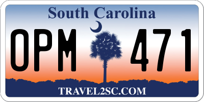 SC license plate OPM471