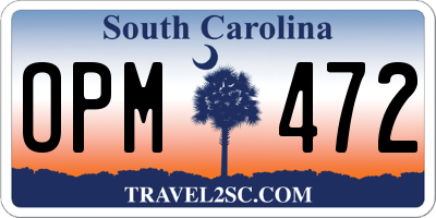 SC license plate OPM472