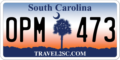 SC license plate OPM473