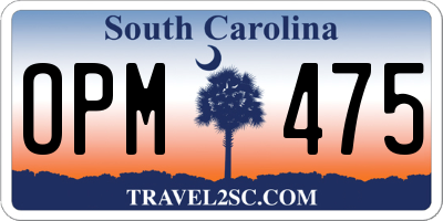 SC license plate OPM475