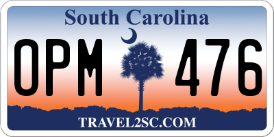 SC license plate OPM476