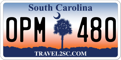 SC license plate OPM480