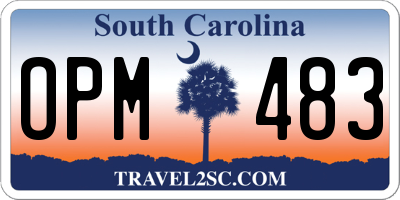 SC license plate OPM483