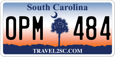 SC license plate OPM484