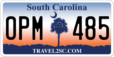 SC license plate OPM485