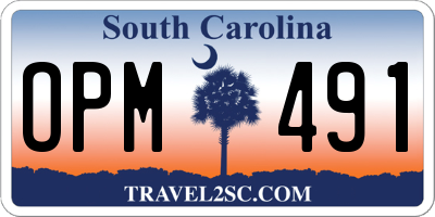 SC license plate OPM491