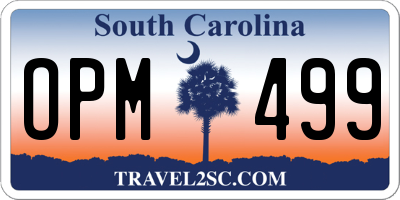 SC license plate OPM499