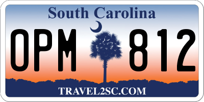 SC license plate OPM812
