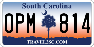 SC license plate OPM814