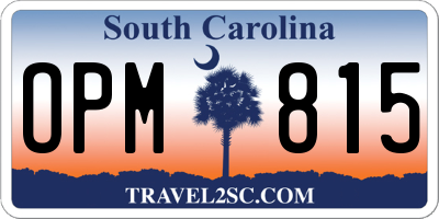 SC license plate OPM815