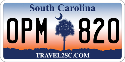 SC license plate OPM820