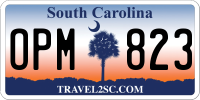 SC license plate OPM823