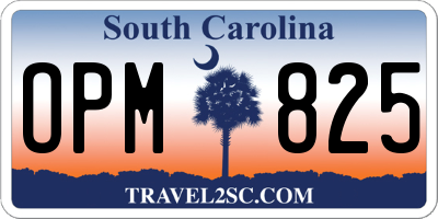 SC license plate OPM825