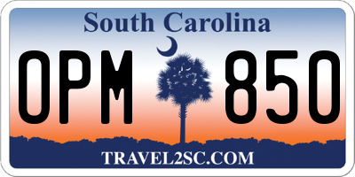 SC license plate OPM850