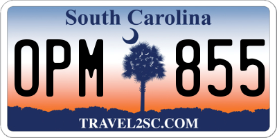 SC license plate OPM855