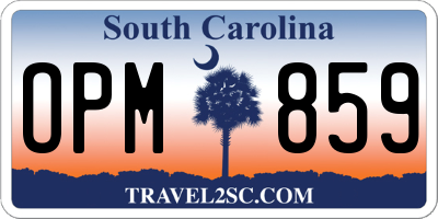 SC license plate OPM859