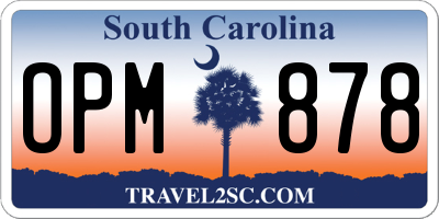 SC license plate OPM878