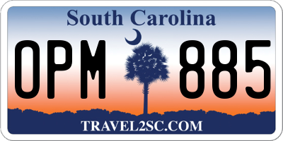 SC license plate OPM885