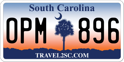 SC license plate OPM896
