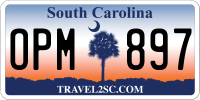 SC license plate OPM897