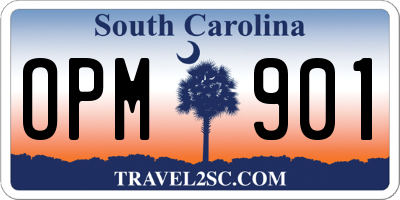 SC license plate OPM901