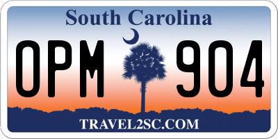SC license plate OPM904