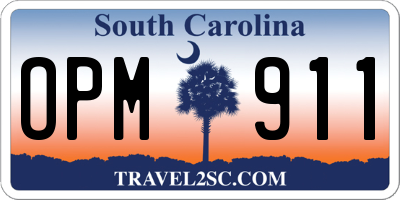 SC license plate OPM911
