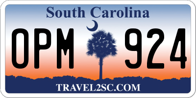 SC license plate OPM924