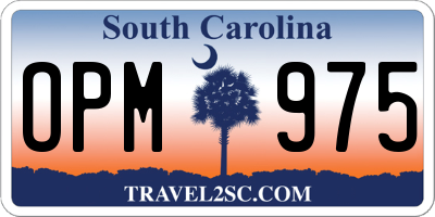 SC license plate OPM975