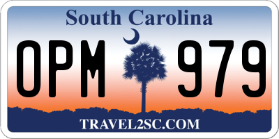 SC license plate OPM979