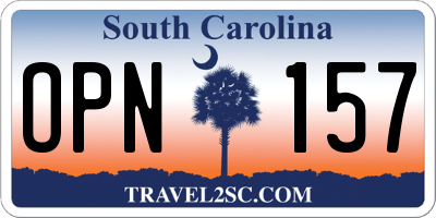 SC license plate OPN157