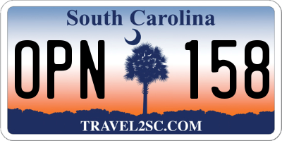 SC license plate OPN158