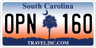 SC license plate OPN160