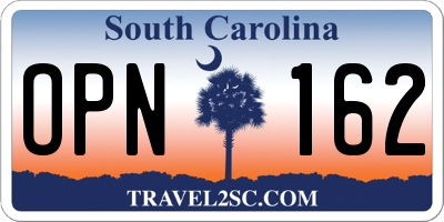 SC license plate OPN162