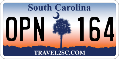 SC license plate OPN164
