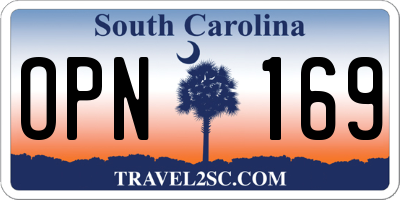 SC license plate OPN169