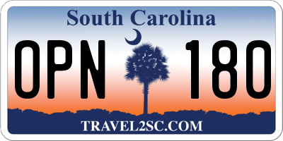 SC license plate OPN180