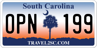 SC license plate OPN199