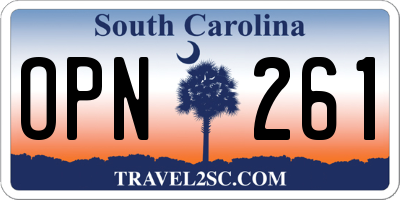 SC license plate OPN261