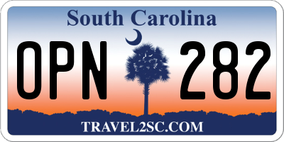 SC license plate OPN282